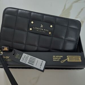 ✨ NIB London Fog Quilted Black Zip Around Wallet ✨ MSRP $58​